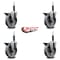Service Caster 5'' Semi Steel Swivel 3/4'' Expanding Stem Caster Set with Brake, 4PK SCC-EX20S515-SSR-PLB-34-4 - alternate 4